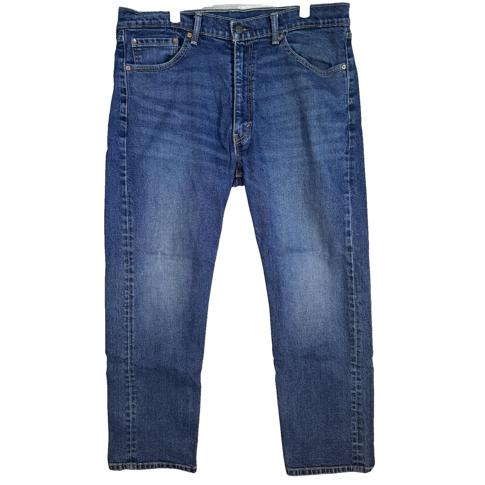 Levis 505 Jeans Mens 38x30 Blue Straight Leg Stretch Denim Medium Wash Pants
